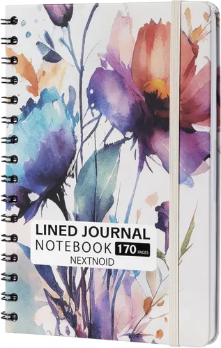 Vista 28 de Nextnoid Cuaderno de espiral forrado para mujeres y hombres, tamaño A5 (5.8 x 8.3 pulgadas), 170 páginas, cuadernos de tapa dura para trabajo y toma