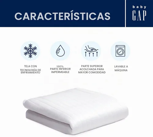 Vista 4 de Delta Children - BabyGap Protector de colchón de cuna para bebés y niños pequeños - Protector de colchón de bebé impermeable, refrescante, suave
