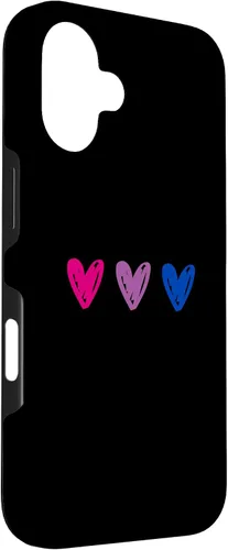 Vista 3 de iPhone 16 Bisexual Pride Hearts Bi Pride Flag Case