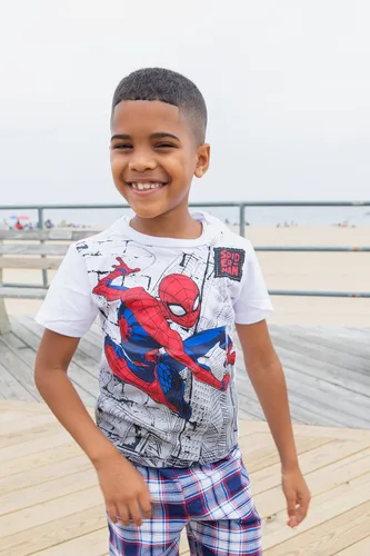 Vista 5 de Marvel Spider-Man - Paquete de 4 camisetas sin botones para niños pequeños a grandes