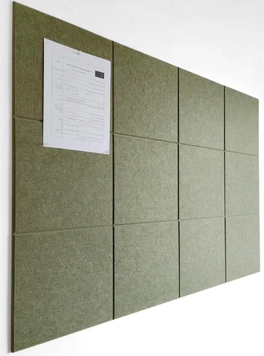 Vista 58 de Tabla de corcho alternativa de 24 x 36 pulgadas, paquete de 6 azulejos de pared de fieltro con pestañas adhesivas extraíbles seguras, tableros