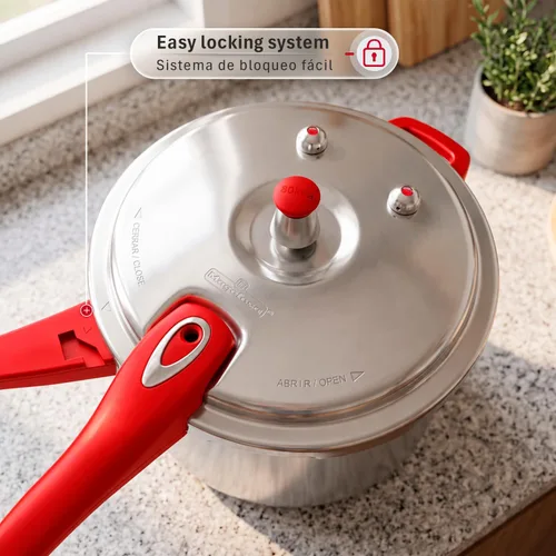 Vista 5 de Magefesa Avant - Olla a presión de aluminio de 6.2 cuartos de galón, compatible con estufas de gas, eléctricas y de cerámica, olla a presión