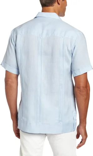 Vista 2 de Cubavera Camisa Guayabera de manga corta con cuatro bolsillos para hombre