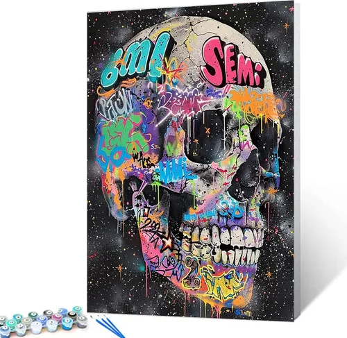 Vista 14 de Tucocoo Kits de Pintura por Números para Adultos y Niños - Labios Graffiti Sacando la Lengua - Pintura al Óleo Digital DIY sobre Lienzo Arte