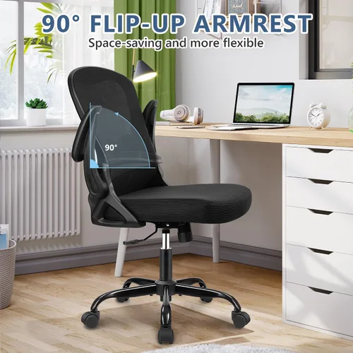 Vista 7 de Winrise Silla de oficina, silla de escritorio, silla ergonómica de malla para computadora, sillas de escritorio de oficina en casa, silla giratoria