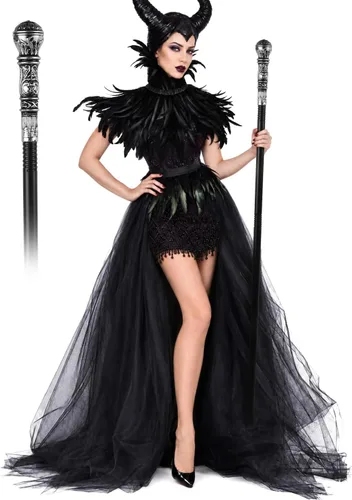 Vista 7 de UQJE Disfraz de bruja gótica para mujer, falda de tul, chal de plumas y Negro1