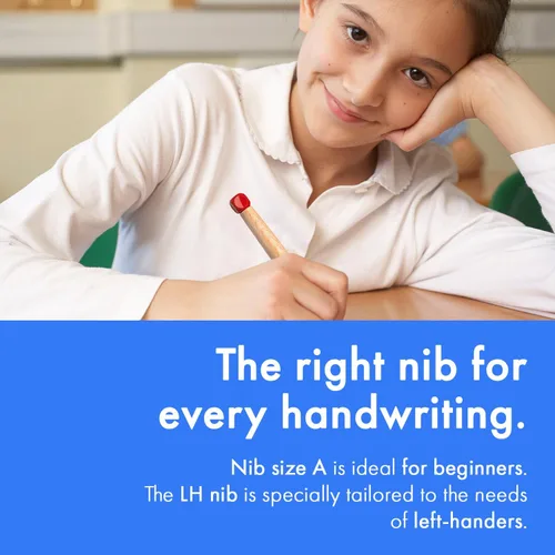 Vista 6 de LAMY ABC RED - Pluma estilográfica apta para niños para escribir principiantes con agarre ergonómico y punta de acero pulido en tamaño A - Madera