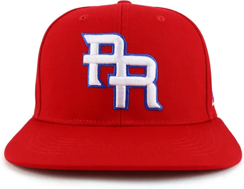 Vista 2 de Trendy Apparel Shop PR - Gorra bordada con pico plano 3D con bandera de Puerto Rico