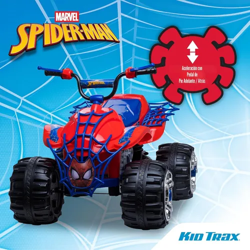 Vista 5 de Kid Trax Marvel Spiderman - Vehículo de juguete para montar ATV para niños pequeños, batería de 12 voltios, 3-7 años, peso máximo del conductor