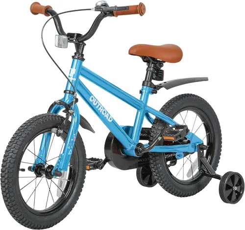 Vista 12 de Betterland Bicicleta plegable para niños, bicicleta para niños de 14/16/18 pulgadas con ruedas de entrenamiento y frenos de mano duales, bicicleta