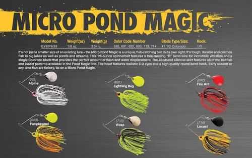 Vista 2 de Booyah Pond Magic Señuelo de pesca de róbalo con hoja giratoria para aguas pequeñas