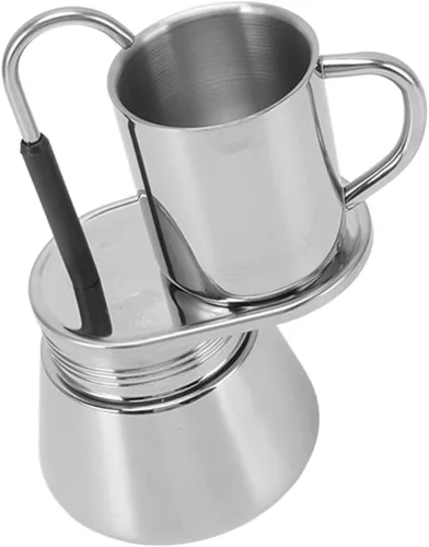Vista 4 de Honio Moka - Juego de cafetera, olla moka de boquilla única, ligera, de acero inoxidable, a prueba de óxido para café