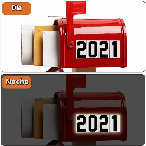 Vista 4 de 100 calcomanías reflectantes para números de buzón, autoadhesivas, reflectantes en letras mayúsculas, calcomanías de vinilo para buzón para Negro