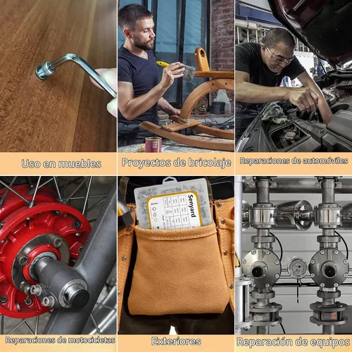 Vista 6 de Tuercas y pernos M2 M3 M4 M5, surtido de pernos métricos de acero inoxidable 304 (arandelas de bloqueo y planas), surtido de tornillos métricos