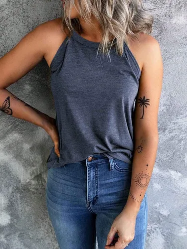 Vista 3 de Cozyease Top de verano liso liso sin relleno para mujer