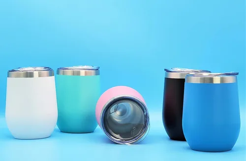 Vista 7 de Vaso de vino grabado personalizado con tapa, copa de vino personalizada de acero inoxidable sin tallo