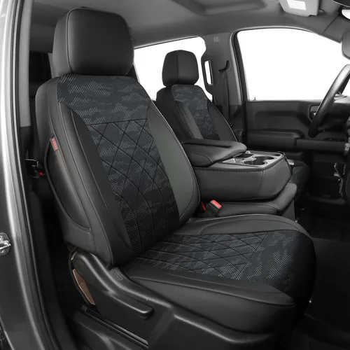 Vista 17 de EKR Fundas para Asientos Silverado de Ajuste Personalizado para (Cabina Doble) 2014 2015 2016 2017 2018 Chevrolet Silverado 1500 & HD 2500/3500