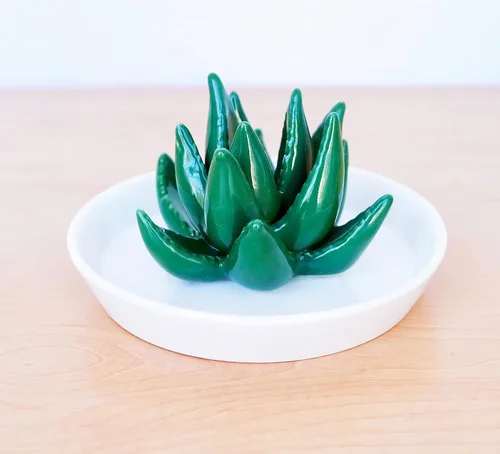 Vista 6 de PUDING CABIN - Plato portajoyas para anillos o aretes, regalo de cumpleaños, boda, día festivo, para mujeres, mamá, tía, amigas, novia