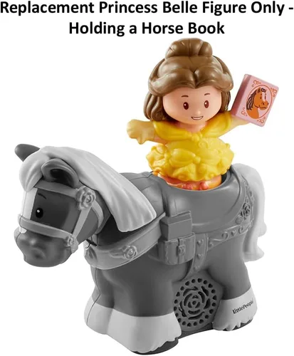 Vista 3 de Pieza de repuesto para el juego Fisher-Price Little People Princess Belle y Philippe - GNG89 ~ Figura de repuesto de princesa Belle ~ Sosteniendo un