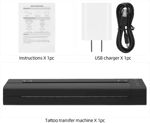 Vista 8 de ATOMUS Impresora de plantillas de transferencia de tatuajes 113E Máquina de tatuaje térmica inalámbrica recargable USB Bluetooth Copiadora térmica