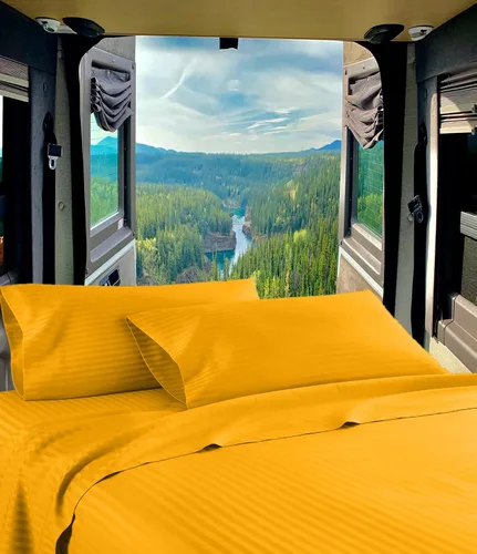 Vista 27 de RV Twin - Juego de sábanas de 28 x 75 pulgadas, 400 hilos, 100% algodón egipcio suave hecho para caravanas, caravanas, barcos y autocaravanas Rayas