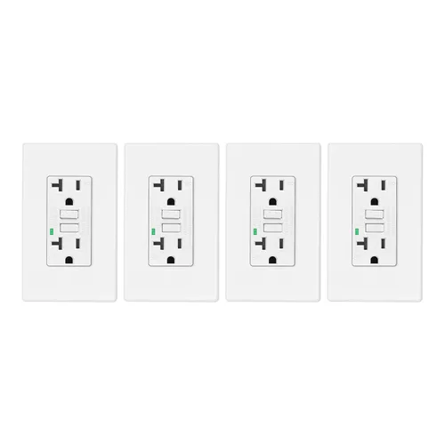 Vista 48 de Greencycle Toma GFCI de 15 amperios con puertos USB C y USB A, 1 unidad de toma eléctrica GFCI de prueba automática con USB, con indicador LED