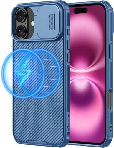 Vista 15 de Nillkin CamShield Pro - Funda magnética para iPhone 15 Pro Max, compatible con MagSafe, funda deslizante para cámara, color morado oscuro