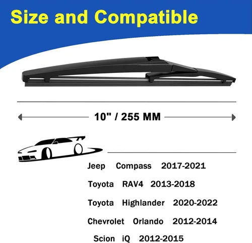 Vista 2 de Juego de 2 limpiaparabrisas trasero de 10 pulgadas para Toyota RAV4 2013-2017