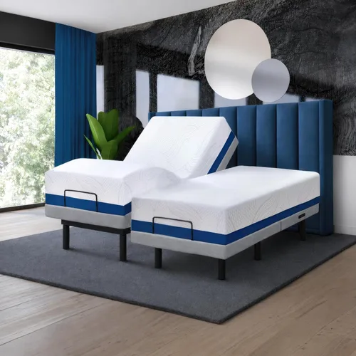 Vista 15 de Irvine Home Collection Cama ajustable King con sistema de sueño de espuma viscoelástica de gel de 10 pulgadas, masaje, gravedad cero