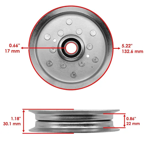 Vista 2 de Caltric Polea de cubierta tensora compatible con John Deere Z425 Z435 Z445 54" 48" AM135526