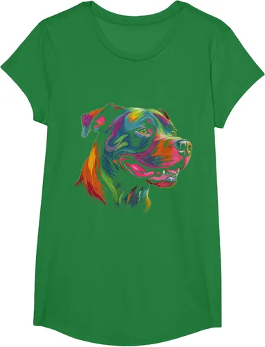 Vista 47 de Pit Bull Mom Dog Lover Colorido Artistic Pitbull Owner - Camiseta para mujer, Negro
