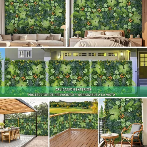 Vista 7 de Grooy Pared de césped artificial de 40 x 120 pulgadas (33.33 pies cuadrados), pared de fondo de vegetación con paneles de césped falso antirayos UV