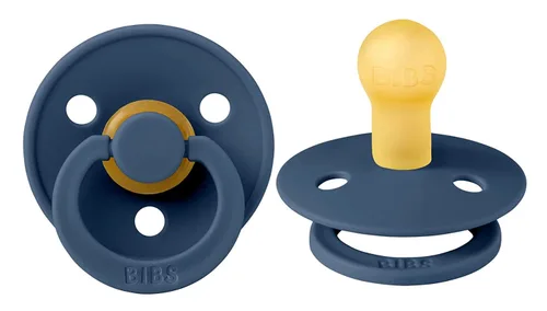 Vista 52 de BIBS - Paquete de 2 chupetes para bebés, goma natural libre de bisfenol A, hechos en Dinamarca, colección Colour, para bebés de 18+ meses, azul bebé