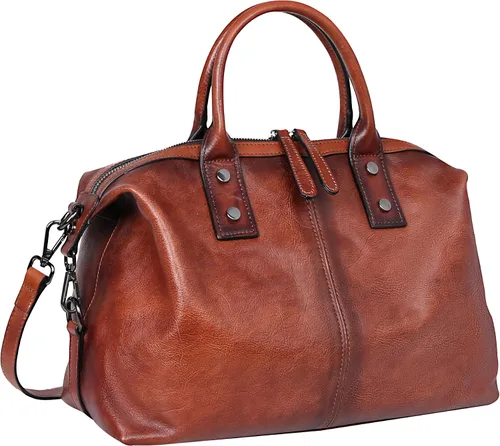 Vista 12 de Iswee - Bolso de hombro de cuero genuino, bolso tote con diseño de morral, con asa superior, bolso de gran capacidad, bolso cruzado