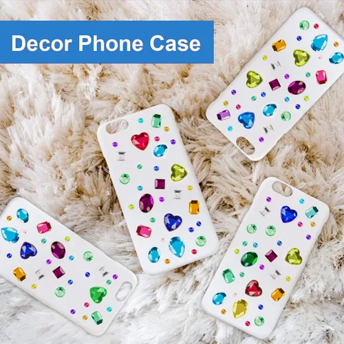 Vista 6 de Calcomanías de diamantes de imitación autoadhesivas, 1141 piezas de gemas para manualidades, calcomanías de cristal brillantes para manualidades