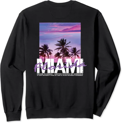 Vista 2 de Miami Florida Summer USA Sweatshirt