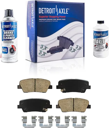 Vista 118 de Detroit Axle - Pastillas de Freno Delantero Izquierdo Reemplazo de Pinza de Disco para Dodge Ram 1500 Dakota Mitsubishi Raider - Juego de 3 piezas