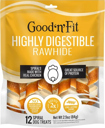 Vista 12 de Good n Fit - Rollos pequeños con sabor a hígado de pollo real, 6 unidades, masticables de cuero crudo altamente digeribles de larga duración