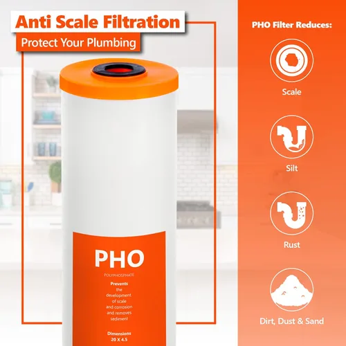 Vista 2 de Express Water Filtro de reemplazo de agua antiincrustante de polifosfato - Filtro de agua de repuesto para toda la casa - Filtro de agua de alta