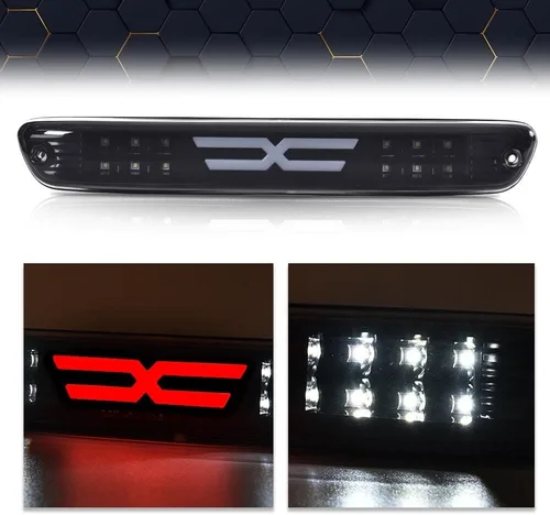 Vista 4 de PIT66 Barra LED de 3ª luz de freno, compatible con Chevy Colorado/Canyon X 2004-2012, luz de freno de montaje alto, luces traseras de carga, lente