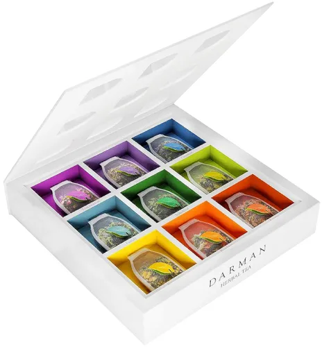 Vista 12 de Té de hierbas armenio No. 2 – Rayos suaves Mezcla de hojas sueltas calmante con tilo, caqui seco, canela y cártamo Caja de regalo de té Wellness