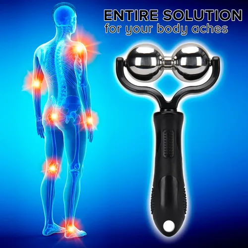 Vista 4 de Nobility Rodillo de bola de masaje: frío y caliente para el tejido profundo y el dolor muscular para aliviar la rigidez y el estrés, cuerpo, cuello