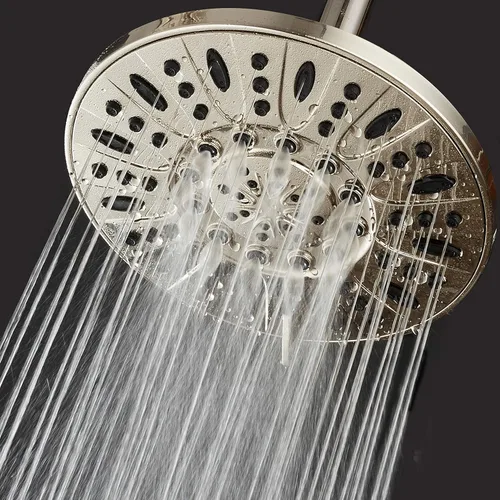 Vista 6 de AquaDance Cabezal de ducha de lluvia de níquel cepillado de alta presión de 6 configuraciones de 7" pulgadas – Ángulo ajustable, chorros de cabezal