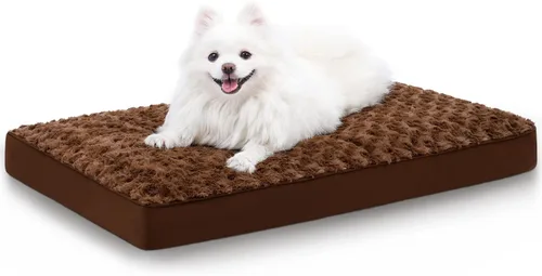 Vista 13 de KSIIA Alfombrilla de Cama para Jaula de Perro Impermeable para Jaula, Cama de Terciopelo Rosa Suave para Perros Medianos con Funda Lavable Negro