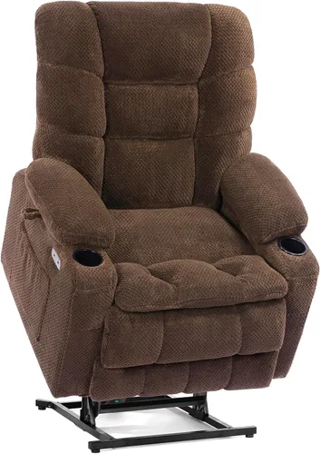 Vista 18 de EONIX Silla reclinable ancha para ancianos, silla elevadora de gran tamaño resistente de 400 libras con calor y masaje, reclinable elevador