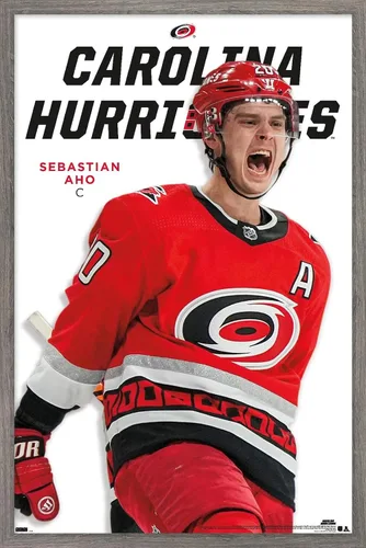 Vista 9 de Trends International NHL Carolina Hurricanes - Póster de pared Sebastian Aho Feature Series 23, 34 pulgadas de largo x 22.4 W, paquete de póster