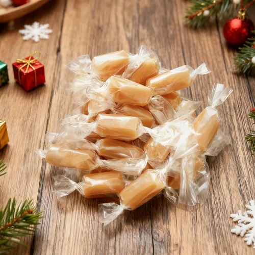 Vista 5 de FOIMAS 600 envoltorios transparentes de celofán para dulces, papel de regalo cuadrado de 5 x 5 pulgadas para caramelos de Navidad, paletas de turrón