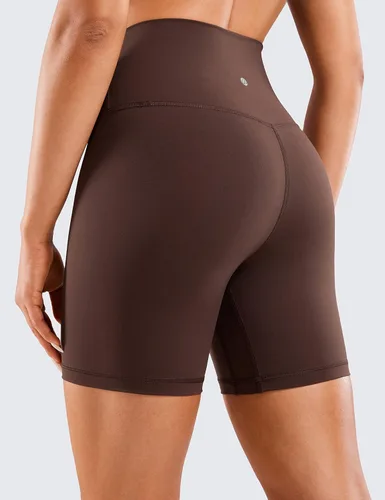 Vista 2 de CRZ YOGA Women's Naked Feeling Biker Shorts - 6 Inches High Waist Yoga Workout Running Gym Spandex Shorts