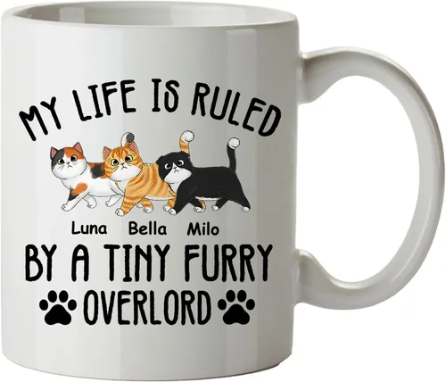 Vista 15 de Regalos de gatos para los amantes de los gatos, taza de gato personalizada, taza de gato de Feliz Navidad, ideas de regalos para dueños de gatos