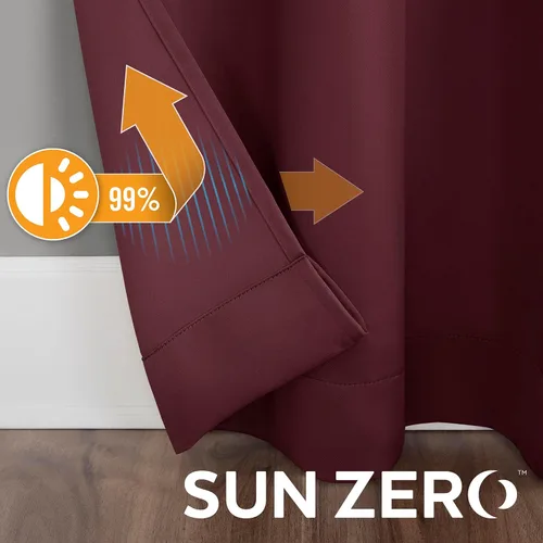 Vista 149 de Sun Zero Soho Paquete de 2 paneles de cortinas opacas con ojales de eficiencia energética, 54 x 84 pulgadas, color plateado Gris plateado